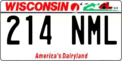 WI license plate 214NML