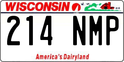 WI license plate 214NMP