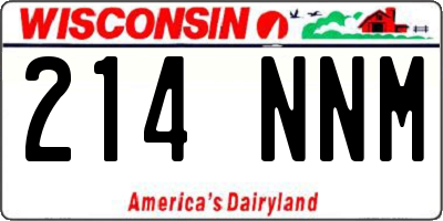 WI license plate 214NNM