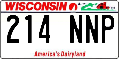 WI license plate 214NNP