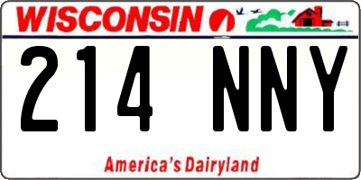 WI license plate 214NNY