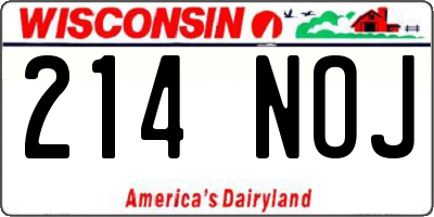 WI license plate 214NOJ