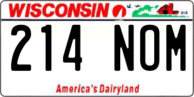 WI license plate 214NOM
