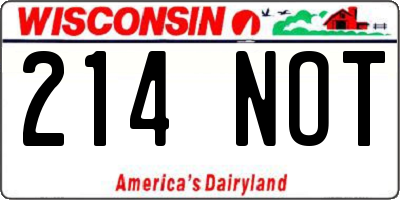 WI license plate 214NOT
