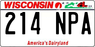 WI license plate 214NPA