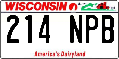 WI license plate 214NPB