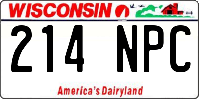 WI license plate 214NPC