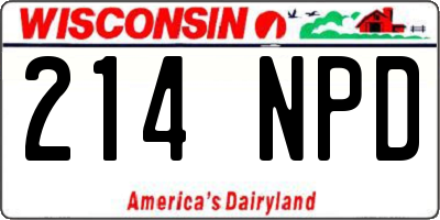 WI license plate 214NPD