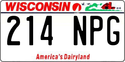 WI license plate 214NPG