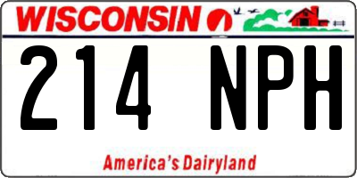WI license plate 214NPH