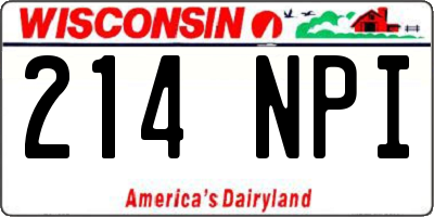 WI license plate 214NPI
