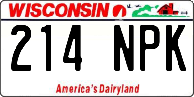 WI license plate 214NPK