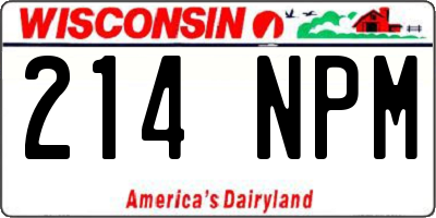 WI license plate 214NPM