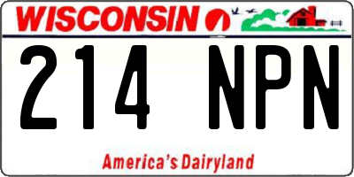 WI license plate 214NPN