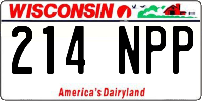 WI license plate 214NPP