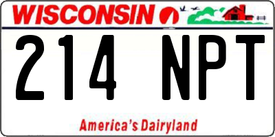 WI license plate 214NPT