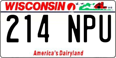 WI license plate 214NPU