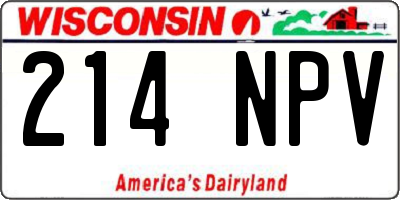WI license plate 214NPV