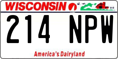 WI license plate 214NPW