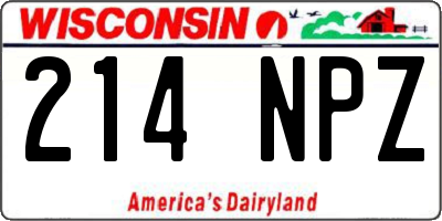 WI license plate 214NPZ