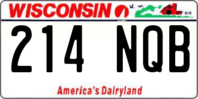 WI license plate 214NQB
