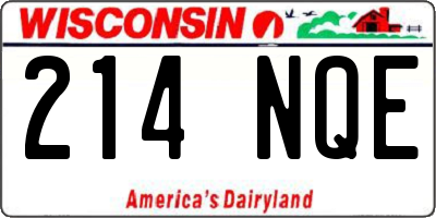 WI license plate 214NQE