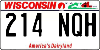 WI license plate 214NQH