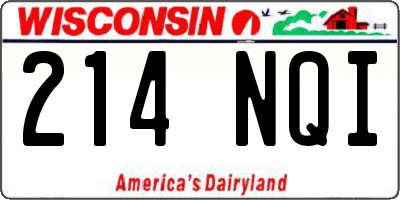 WI license plate 214NQI