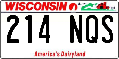 WI license plate 214NQS