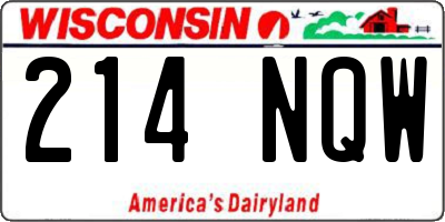 WI license plate 214NQW