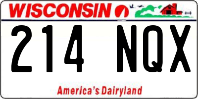 WI license plate 214NQX