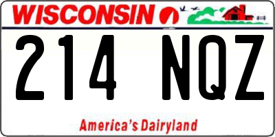 WI license plate 214NQZ