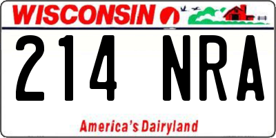 WI license plate 214NRA