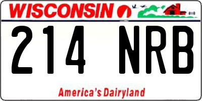 WI license plate 214NRB