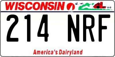 WI license plate 214NRF
