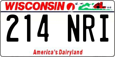 WI license plate 214NRI