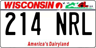 WI license plate 214NRL