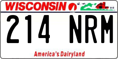 WI license plate 214NRM