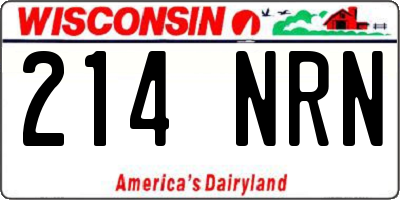 WI license plate 214NRN