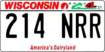 WI license plate 214NRR