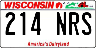 WI license plate 214NRS