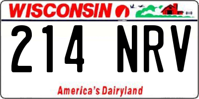 WI license plate 214NRV