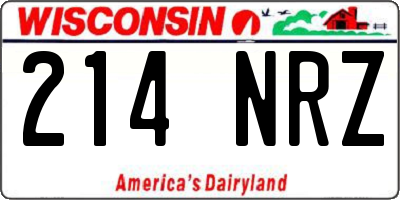 WI license plate 214NRZ