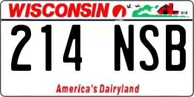 WI license plate 214NSB