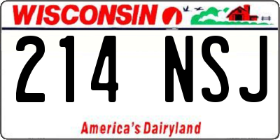 WI license plate 214NSJ