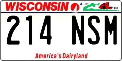 WI license plate 214NSM