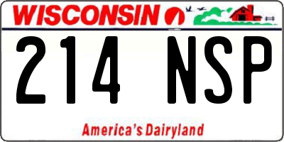 WI license plate 214NSP