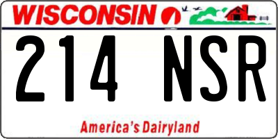 WI license plate 214NSR