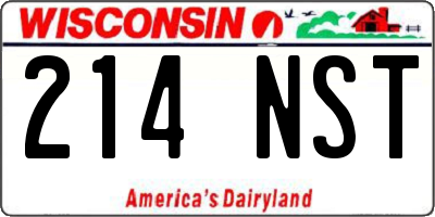 WI license plate 214NST