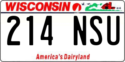 WI license plate 214NSU